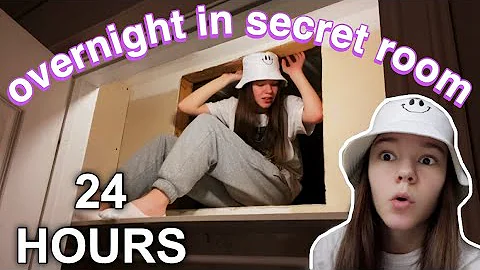 24 hours in a tiny secret room in my closet | over...