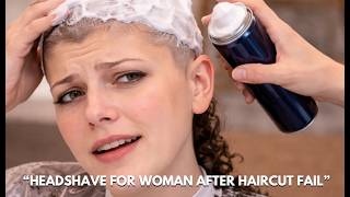 Headshave Woman After Fail Haircut in Salon