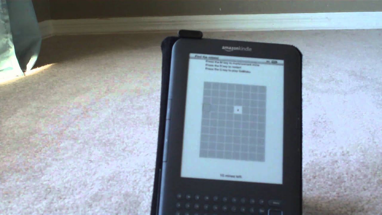 How To Access The Built In Minesweeper Game On Kindle Keyboard Youtube