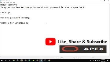 Internal user password change in oracle apex 20 1