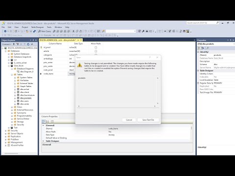 [ Astuce ] SQL résoudre le Problème d'autorisation  de modification de la structure d'une table