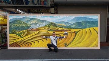 Tranh Sơn Dầu Ruộng Bậc Thang  Vẽ Cánh Đồng Lúa Siêu To 090 610 9999