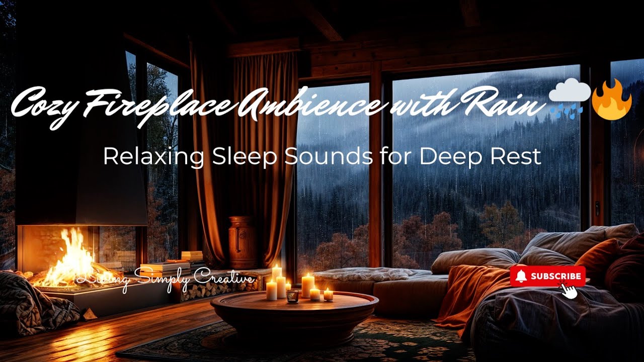 Cozy Fireplace Ambience with Rain 🌧️🔥 | Relaxing Sleep Sounds for Deep ...