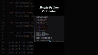 Simple Calculator in Python 🧮 | Beginner Project #shorts