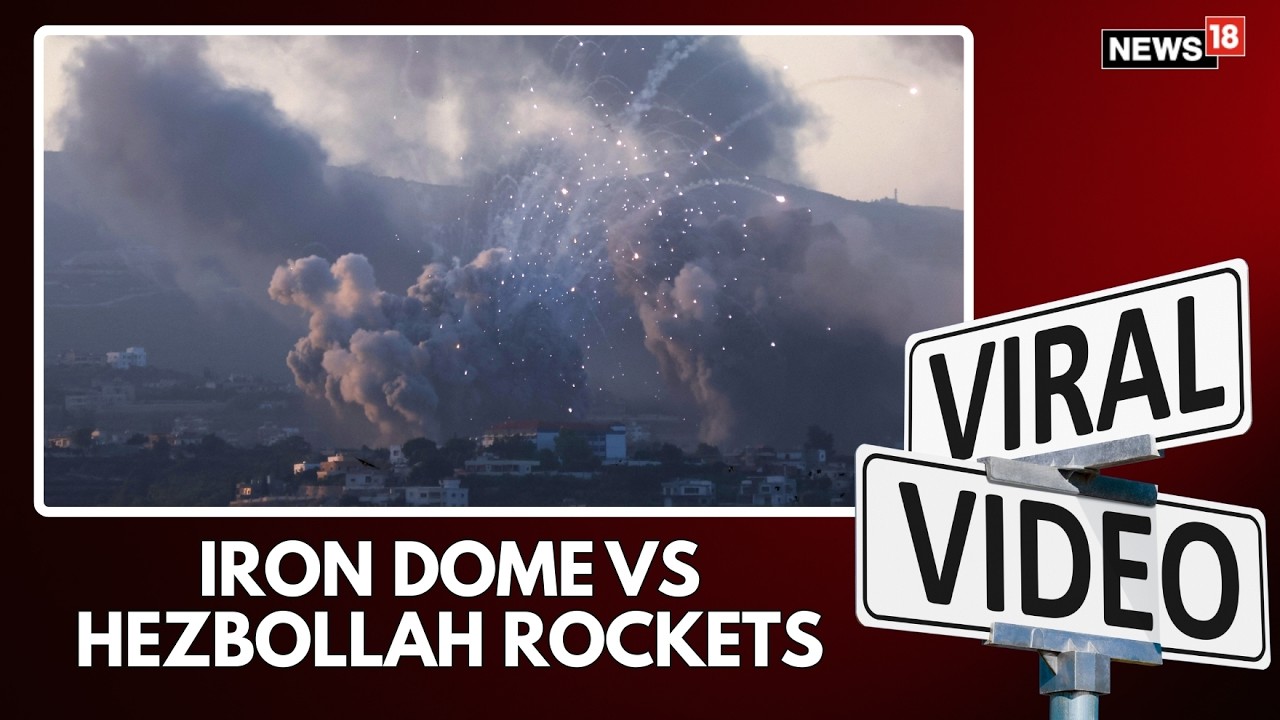 Iron Dome Intercept Hezbollah Rockets As Explosions Light Up Israel’s Night Sky | Iran-Israel | N18G
