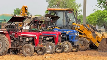 JCB 3dx Xpert Machine Loading Tractor Stuck in Compost Over Load Trolley Mahindra Eicher Swaraj