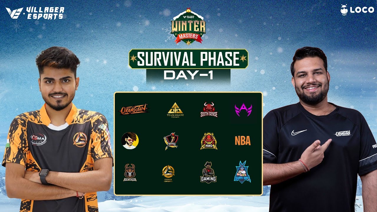 Villager Esports Winter Masters 2022 - SURVIVAL PHASE ~ DAY 1 | Free Fire | Powered by LOCO