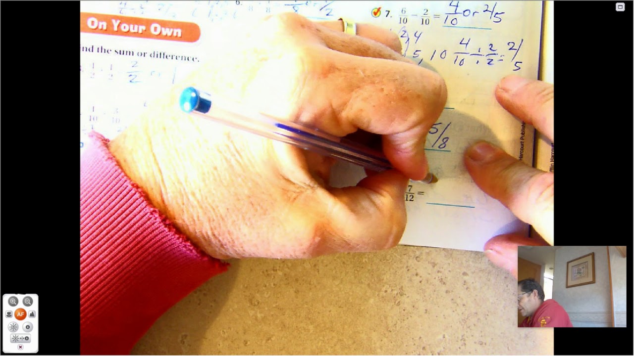 4th grade GO Math-Lesson 7.5 Add and Subtract Fractions page 295-298 ...