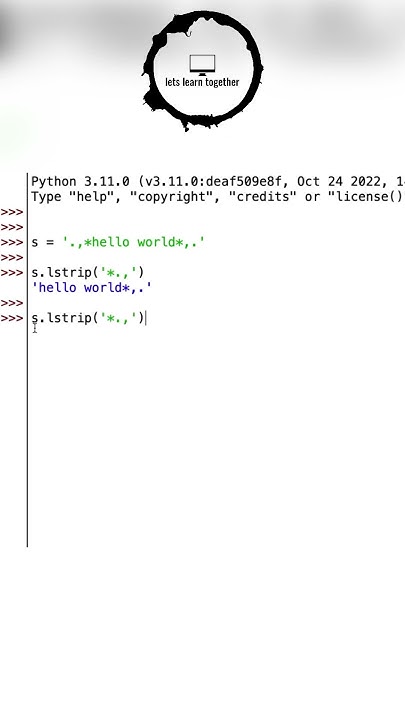 Python String Method (lstrip & rstrip) - YouTube