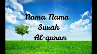 Nama nama surah Al-quran Nasyid