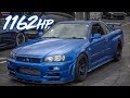 1162HP Skyline R34 GTR Godzilla Ride Along - BADDEST Skyline in the USA?!