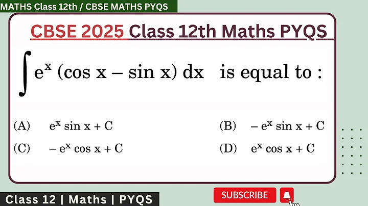 int e* (cosx - sinx) dx is equal to | Integral of e^x(cos x - sin x)dx #integration #cbseclass12th