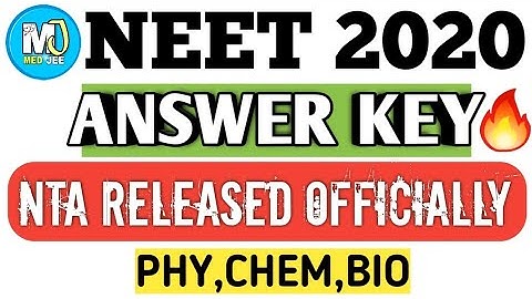 ⭕🔥NEET 2020 Final Answer Key Released | NTA Released Officially Answer Key 🔥| NEET 2020 Latest News