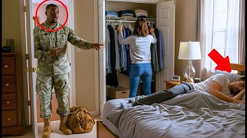 The Soldier Came Home And Saw A Man Sleeping In His Bed While His Wife Took Clothes From The Closet