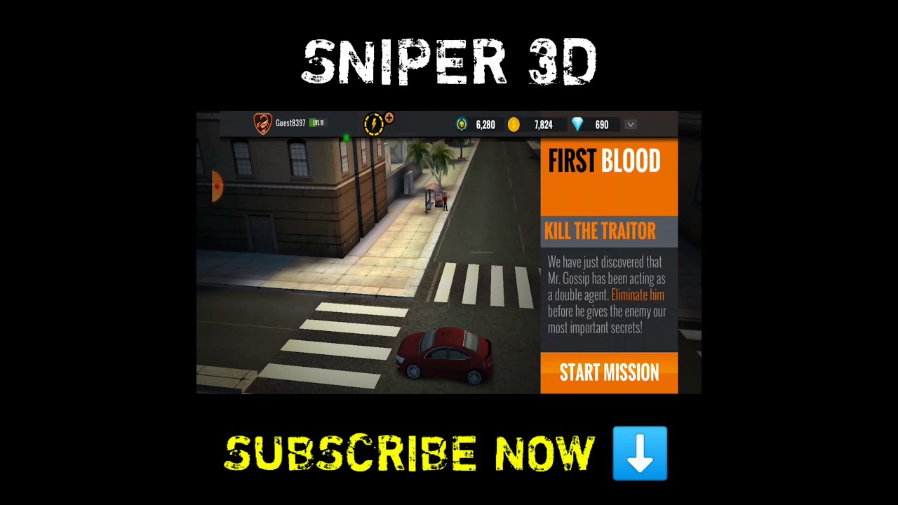Sniper 3D gameplay | level 1 | Android / iOS walkthrough