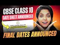 🗓️ Class 10 Final Dates Announced! | Complete CBSE Time Table Explained 📘 #class10 #cbse2026