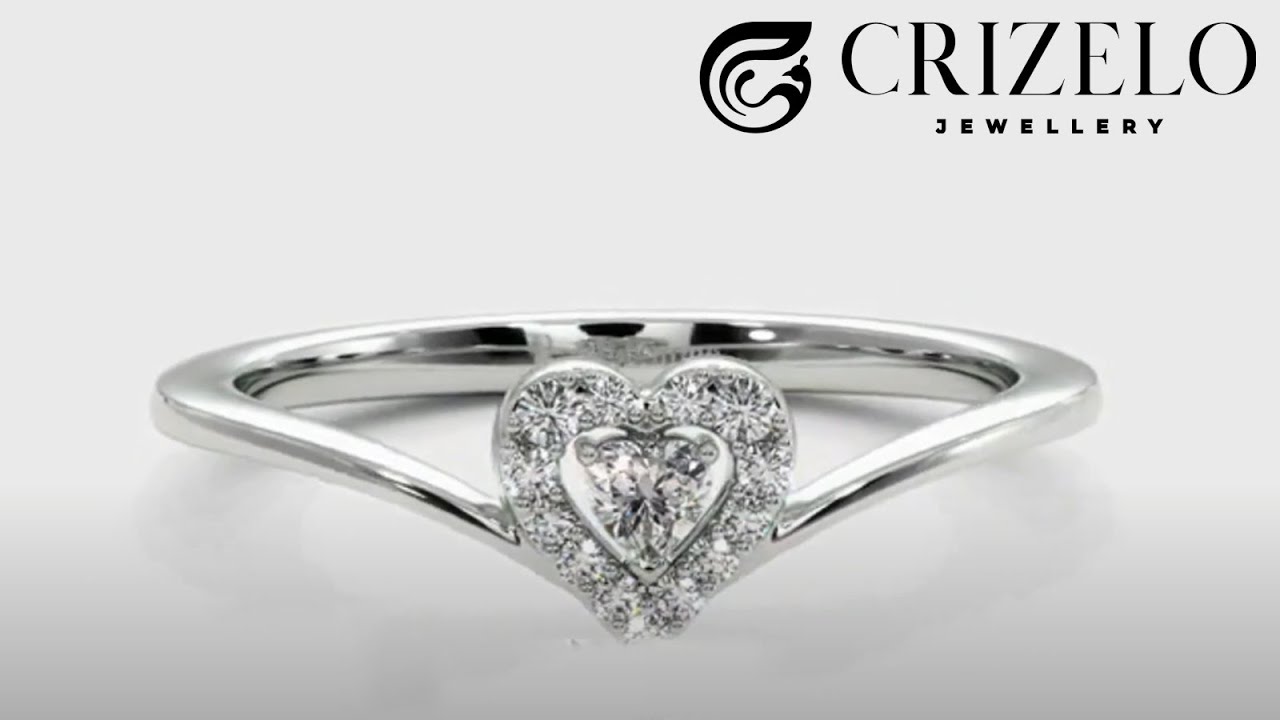 Heart shape Diamond Rings | White gold and diamond ring | www.crizelo.com | crizelo rings