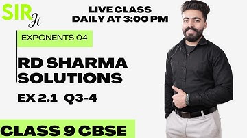 RD Sharma Class 9 Chapter 2 Exponents of Real Numbers Ex 2.1 Q3 to Q4 From New Edition Book 2022