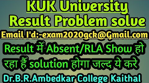 KUK Result Absent/Re Problem solved | Absent Problem solved | kuk result | By Creative study Hk