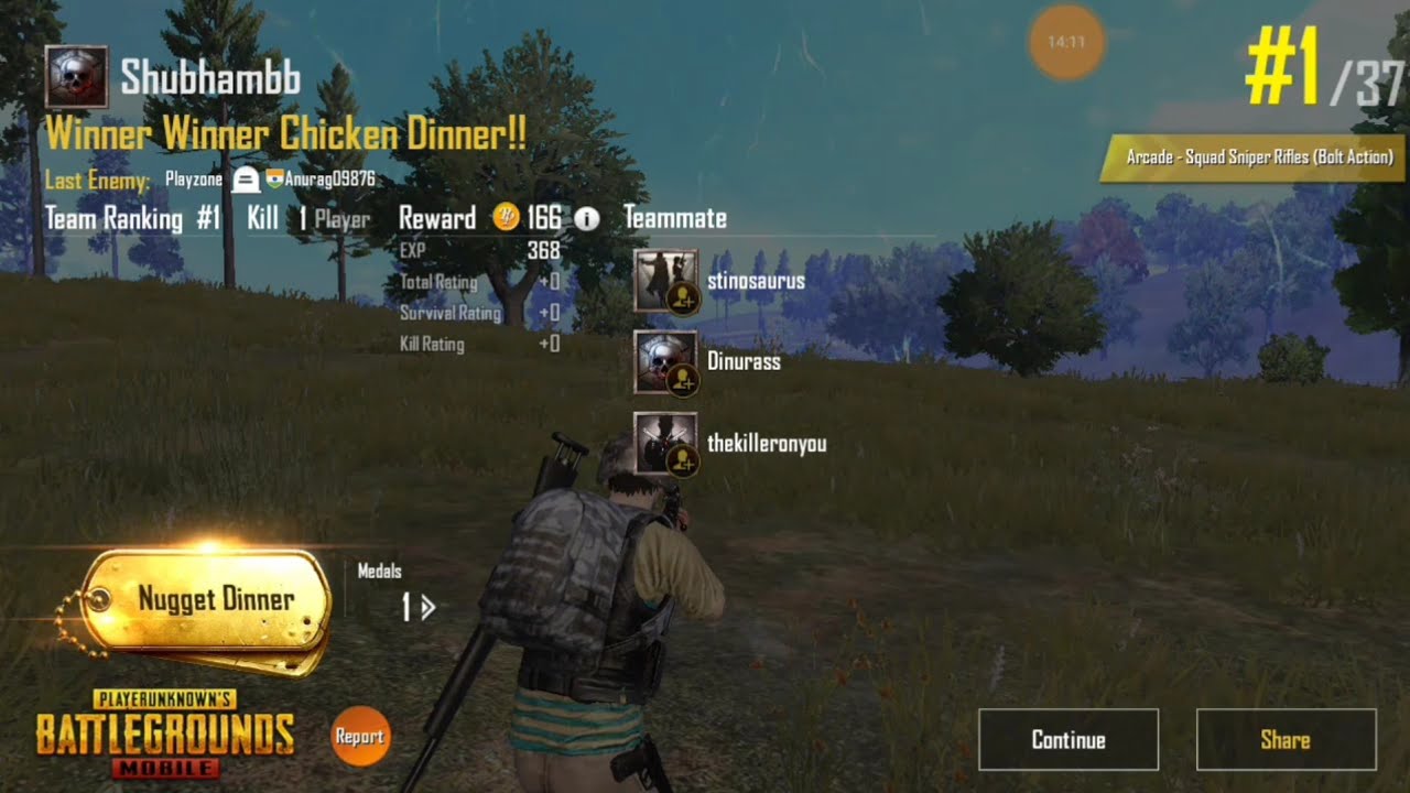 PUBG MOBILE CHICKEN DINNER |GAMEPLAY| BY TECH GAMER - YouTube