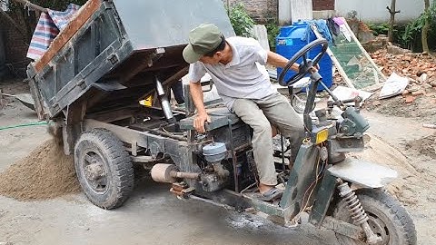 🔴 CÔNG NÔNG ba bánh chở cát ngõ hẹp rất khỏe /công nông đổ ben /máy múc xúc cát /sand truck #2