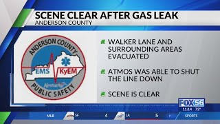 Scene clear in Anderson County after emergency gas leak evacuation