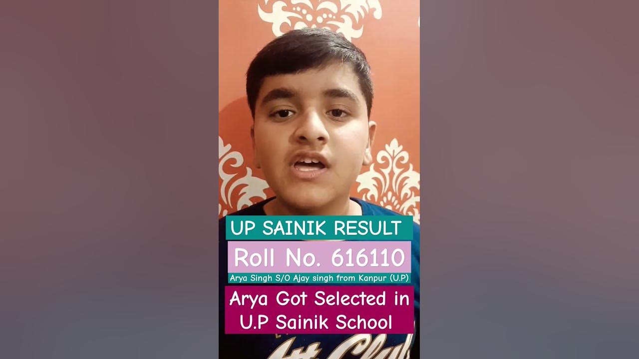 Arya got selected in up sainik 2025 exam up sainik school result 2025 