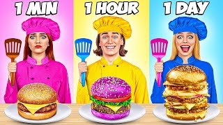 1 Minuto vs 1 Hora vs 1 Dia | Desafio De Culinária Multi DO Challenge