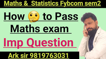 2025exam❤️🔥|Maths&Statistics FYBcom sem2|CDOE MUMBAI UNIVERSITY|Fybcom SEM2|Imp Question|Ark sir