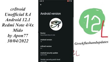crDroid Unofficial 8.4 Android 12.1 Redmi Note 4/4x Mido