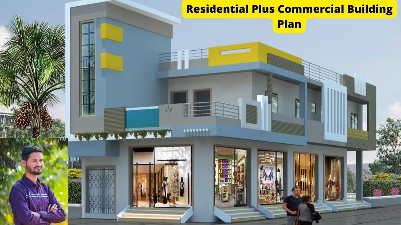 Residential Plus Commercial Building Plan YouTube