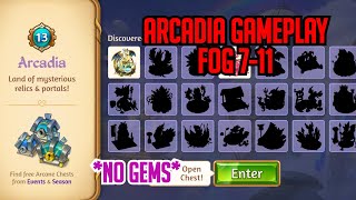 Arcadia Gameplay - Fog 7, 8, 9, 10 & 11 - NO GEMS USED | Merge Dragons