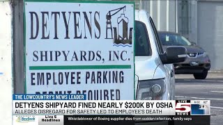 VIDEO: OSHA hands N. Charleston shipyard nearly $200K fine after latest employee death