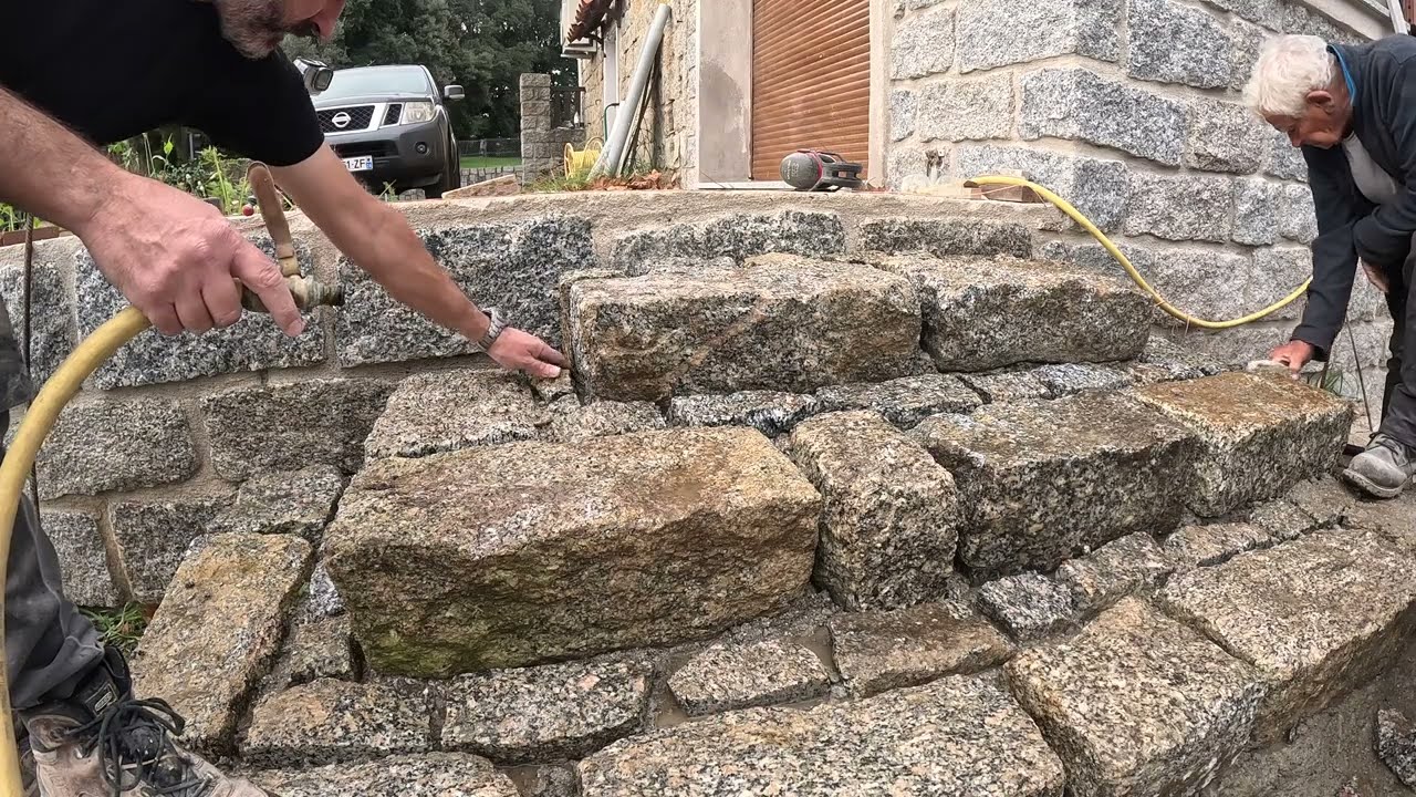 Réalisation d'un escalier en pierre