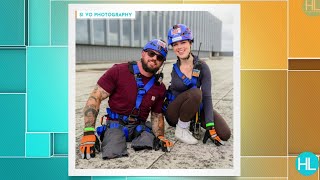 Faith 'One Arm Wonder' Malton and Zack 'Pitbull' Ruhl rappel 30 stories for non- profit Camp For All