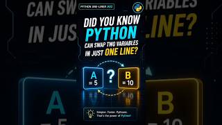 Swap Two Variables Without a Third Variable #python #pythontutorial #pythonbeginners #pythononeliner