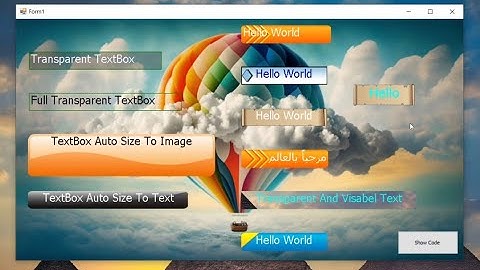 How To Create Transparent TextBox With Image For c# Windows Forms [Solved]