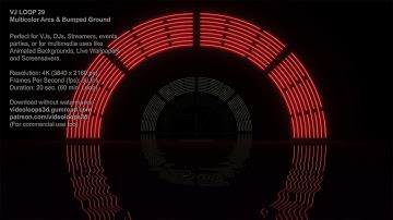 Multicolor Arcs & Bumped Ground | 1 HOUR | #VIDEO #BACKGROUND | #VJ LOOP 29