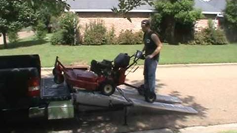 Loading a X Mark Walk Behind Mower using Ramp Buddy Receiver Hitch Mounted Loading System