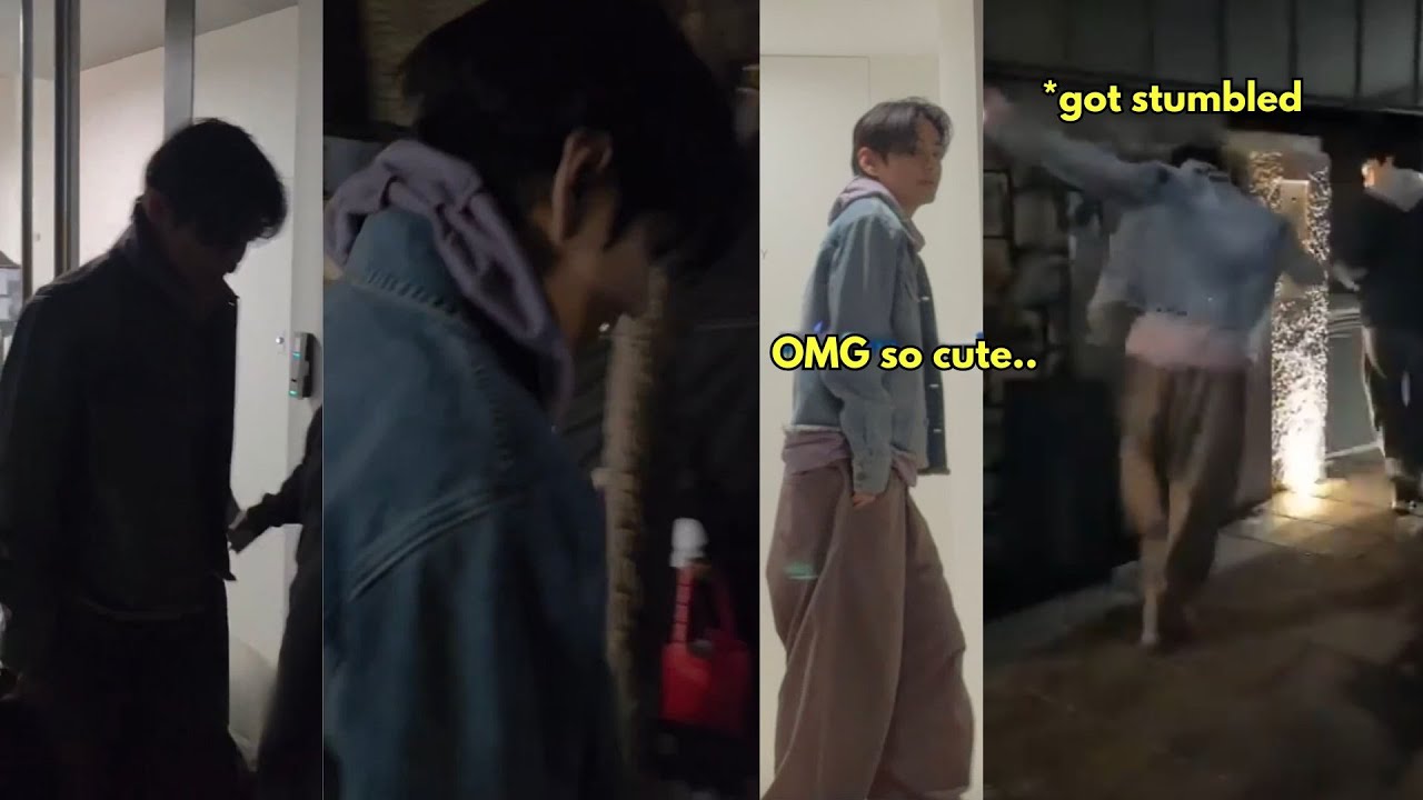 Тэхён так мило споткнулся😭 Как же мило он помахал фанатам, которые окружили его на выставке!