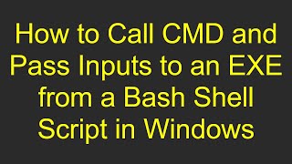 How to Call CMD and Pass Inputs to an EXE from a Bash Shell Script in Windows