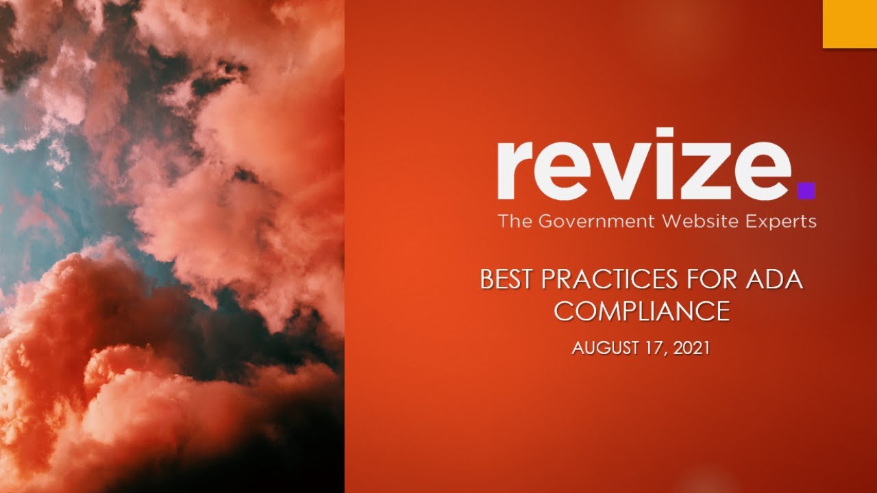 Revize Webinar: ADA Compliance Government Website Best Practices