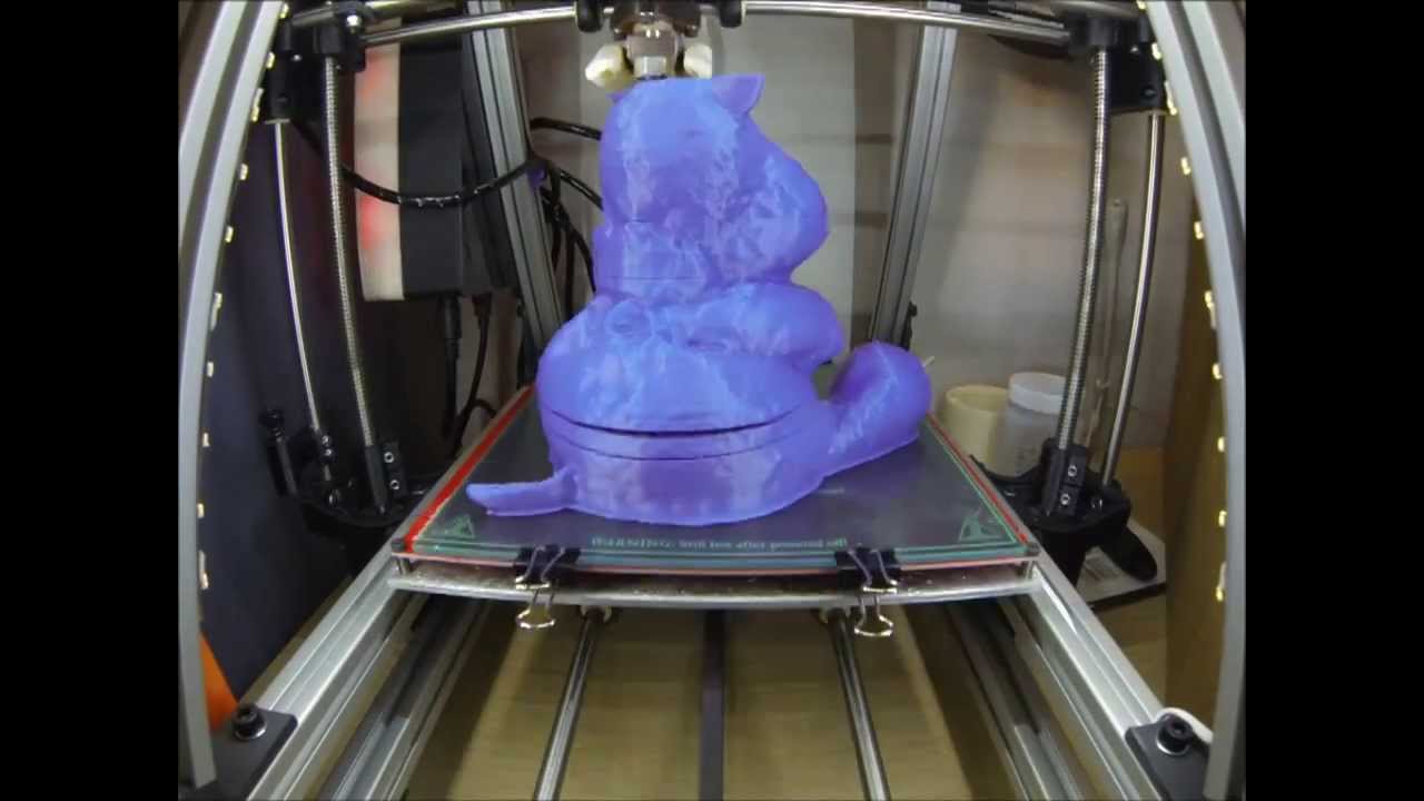 3D Printer time lapse of a hippo - YouTube