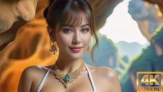 4K Ai Girl Lookbook - Sophia's Sunrise Spelunk: Morning Light In Khao Sam Roi Yot Cave