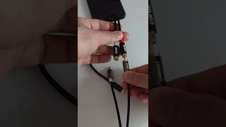 Plug Right &amp; Left connectors cable into female RCA of USB-C DAC adapter for Android phone #shorts