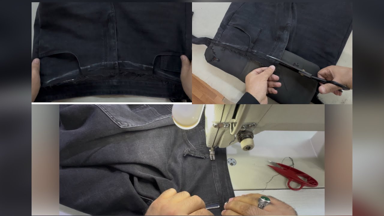 How to shorten the length of the zipper on jeans 