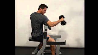 Bicep Preacher Reverse Curl (Dumbbell) - Seated/Single Arm