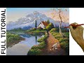 Acrylic Landscape Painting Tutorial / White House with Chickens / JMLisondra