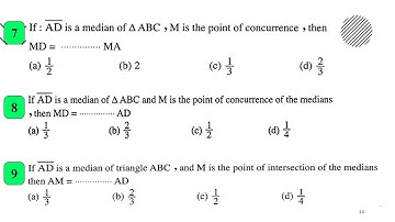 Unit 4 lesson 1 ( Exercises on  medians of a triangle ) ( part 2 ) Geometry 2nd prep part 2