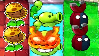 Fire Pumpkin + Pea Cattail - Plants vs Zombies Hybrid really fun gameplay | PVZ HARDEST MOD